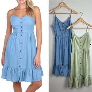 NEW Daisies Tencil Dress Bundle Smocked Ruffle Hem Spaghetti Strap Size M Summer